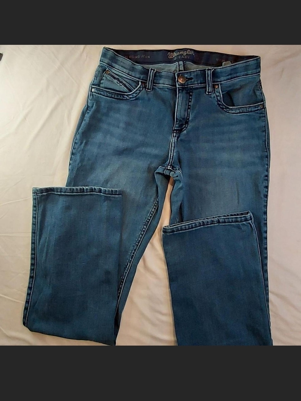 Wrangler Cowgirl Cut Q-Baby Ultimate Riding Jeans Size 11x34 Tall  excellent